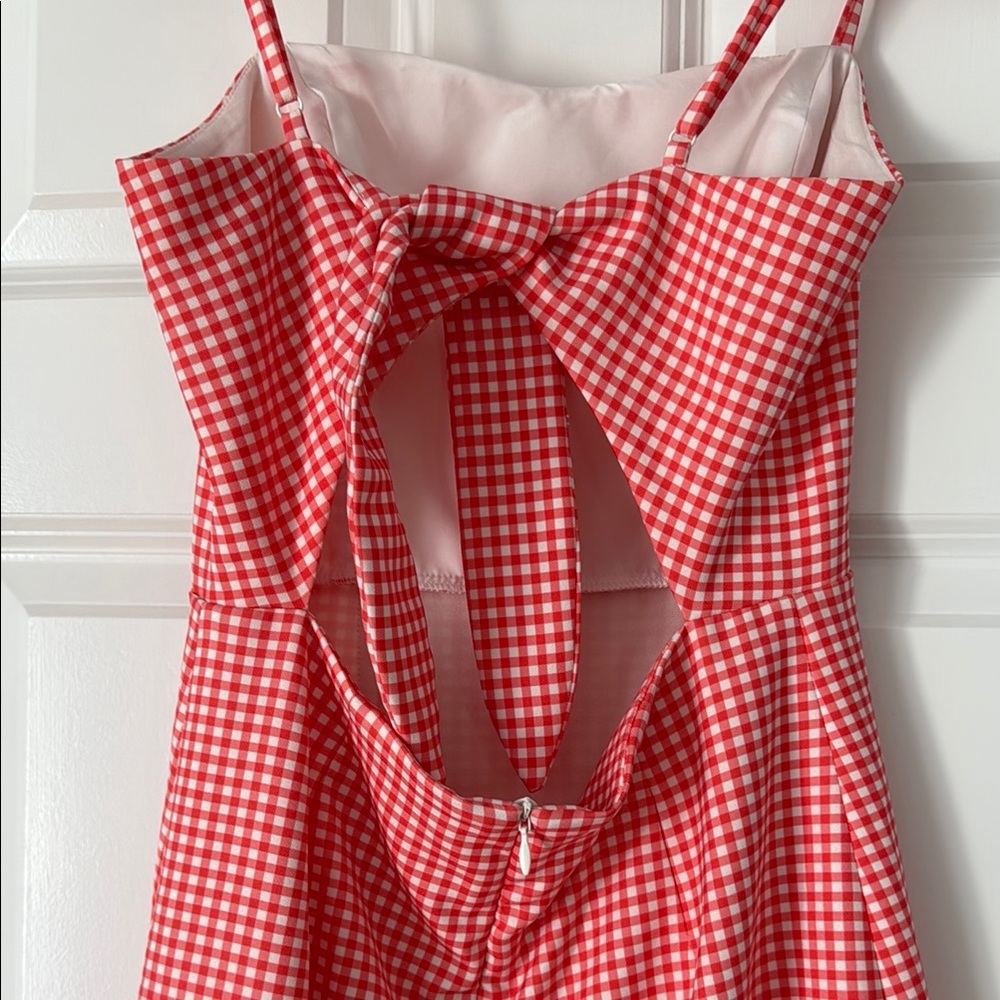 French Connection Red/Orange Checkered Dress - Picture 4 of 4